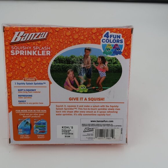Banzai Squish Splash Octopus Sprinkler - Pink - Picture 5 of 5